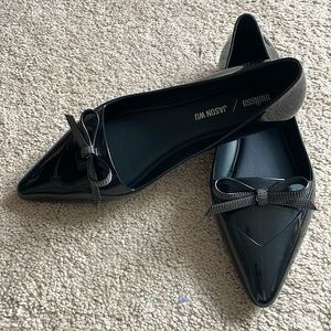 NWOT Melissa / Jason Wu Black Flats Sz US 9/ EU 40
